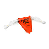 "DANGER DROP ZONE" Bunting Safety Flags on Rope - Orange